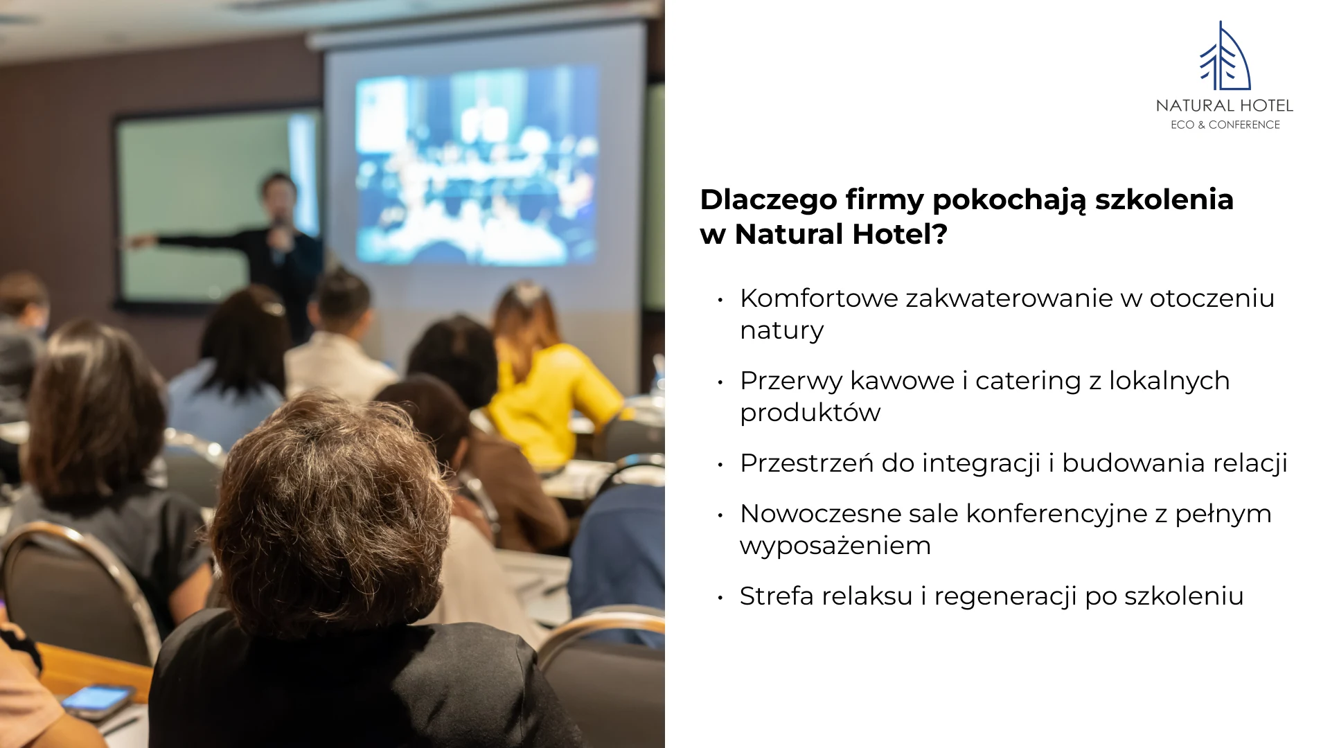 Dlaczego firmy pokochają szkolenia w Natural Hotel?